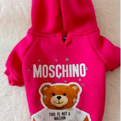 TASMA DELİKLİ SWEAT AYICIKLI KAPÜŞONLU PEMBE S