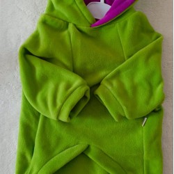 TASMA DELİKLİ SWEAT YEŞİL POLAR MOR KAPÜŞON-XXXL