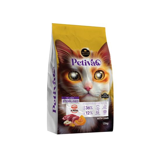 Petiva Kuzu Etli Kısırlaştırılmış Kedi Maması (1,5 kg)