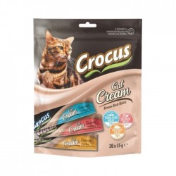 Crocus Tavuk Etli, Ton Balıklı & Somonlu Krema Kedi Ödül Maması (30 x 15 g)