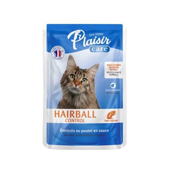 Plaisir Kıl Yumakları İçin Soslu ve Tavuk Parçalı Pouch Yaş Mama (85 g)