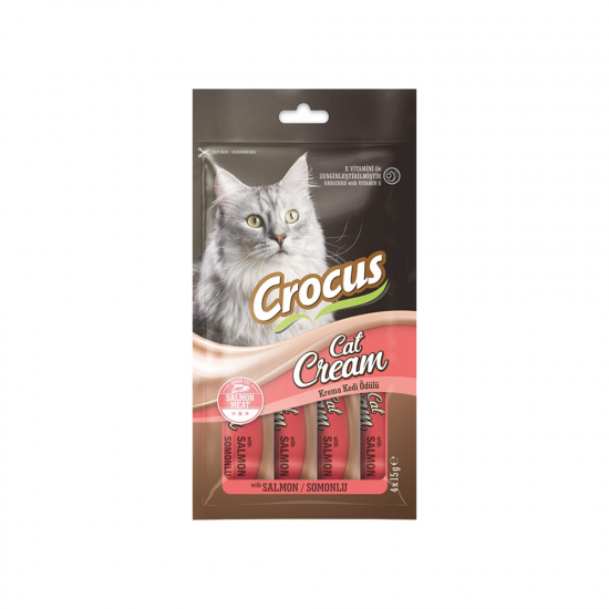 Crocus Somon Balıklı Krema Kedi Ödül Maması (4 x 15 g)