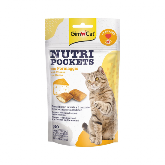GimCat Nutri Pockets Peynirli Taurinli Kedi Ödülü (60 g)