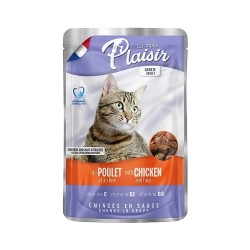Plaisir Tavuk Etli ve Ciğer Etli Yetişkin ve Kısırlaştırılmış Kedi Konserve Maması (100 g)