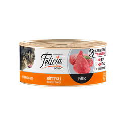 Felicia Insight Tahılsız Biftek Etli Fileto Kısırlaştırılmış Kedi Konserve Maması (85 g)