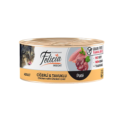 Felicia İnsight Tahılsız Kıyılmış Ciğer Etli ve Tavuk Etli Yetişkin Kedi Konserve Maması ( 85 g)