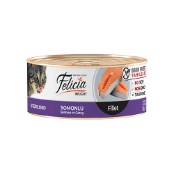 Felicia İnsight Tahılsız Somon Filetolu Kısırlaştırılmış Kedi Pouch Yaş Mama (85 g)