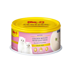 Me-O Delite Tahılsız Keçi Sütlü ve Tavuk Etli Yavru Kedi Konserve Maması (80 g)