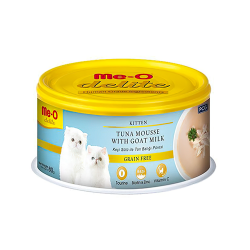Me-O Delite Tahılsız Keçi Sütlü ve Ton Balıklı Yavru Kedi Konserve Maması (80 g)