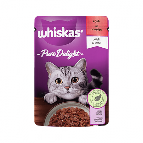 Whiskas Pure Delight Sığır Etli Yetişkin Kedi Pouch Yaş Mama (85 g)