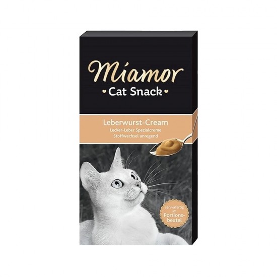 Miamor Cream Ciğer Etli Tamamlayıcı Ek Besin ve Kedi Ödülü (6 x 15 g)