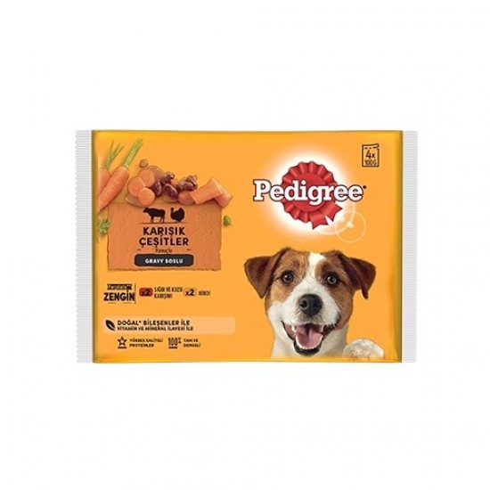 Pedigree Karışık Çeşitler Köpek Pouch Yaş Mama (4 x 100 g)
