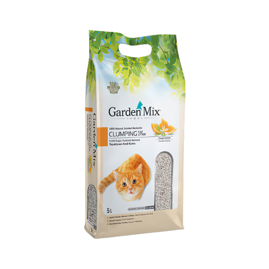 Garden Mix Bentonit Portakal Kokulu İnce Taneli Kedi Kumu (5 L)