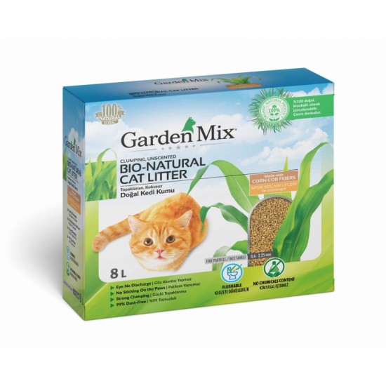 Garden Mix Topaklanan Mısır Lifli Kedi Kumu (8 L)