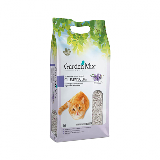 Garden Mix Bentonit Lavanta Kokulu İnce Taneli Kedi Kumu (5 L)
