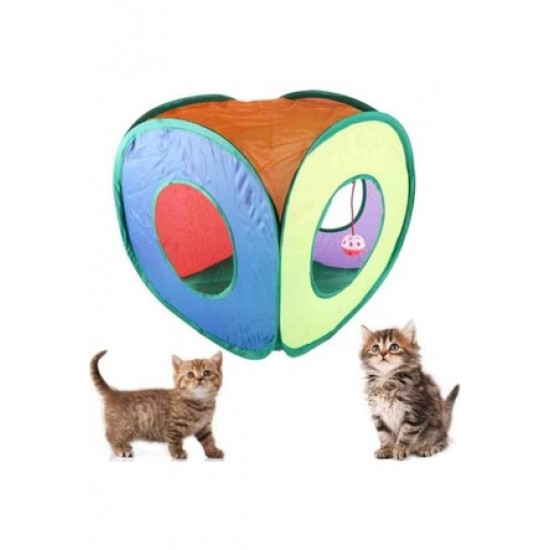 Kare Katlanabilir Kedi Küpü Kedi Tünel