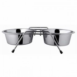 Oripet Ayaklı İkili Krom Kaplı Mama Kabı (25 cm)