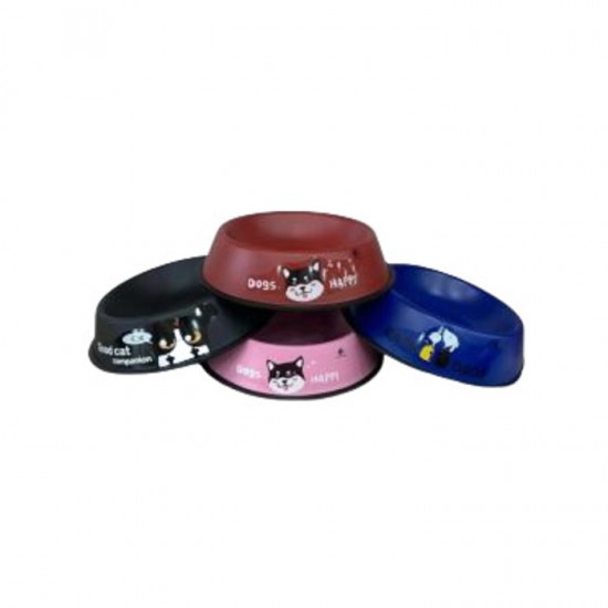 Desenli Kedi Ve Köpek Çelik Mama - Su Kabı 22 cm