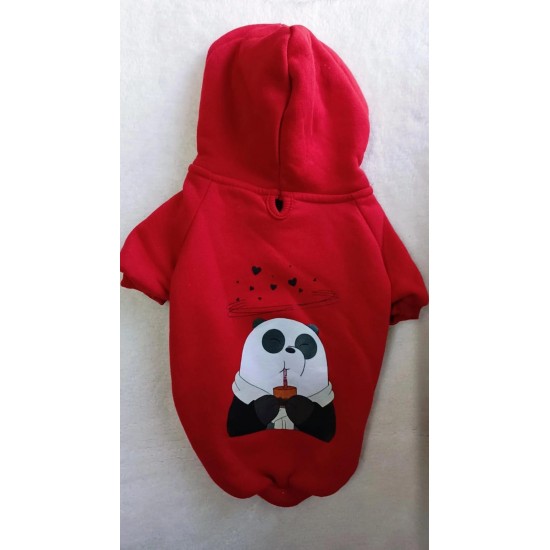 TASMA DELİKLİ SWEAT KIRMIZI-PANDA-M