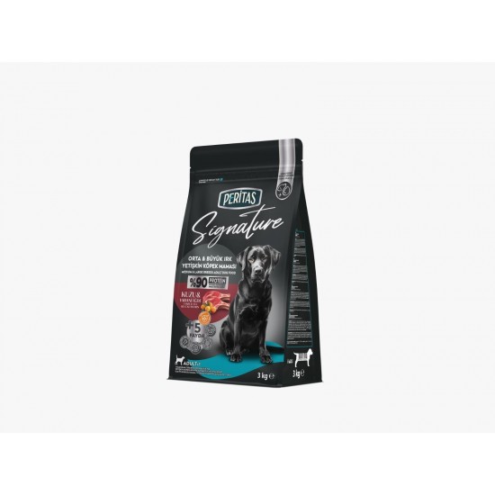 Peritas Signature Kuzu Etli Orta ve Büyük Irk Yetişkin Köpek Maması (3 kg)