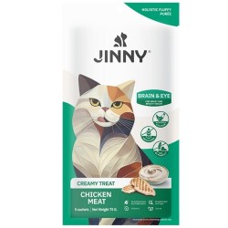 Jinny Tavuk Etli Beyin ve Göz Destekli Creamy Kedi Ödülü (5 x 15 g)