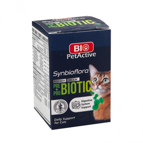 Pet Active Synbioflora Kediler İçin Prebiotic - Probiotic 60 Tablet