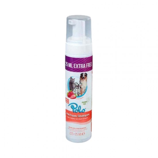 Polo Çilek Kokulu Durulanmayan Kedi ve Köpek Şampuanı (250 ml)
