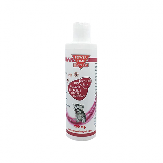 Power Time Mucize Dış Parazit Etkili Bitkisel Kedi Şampuanı (200 ml)