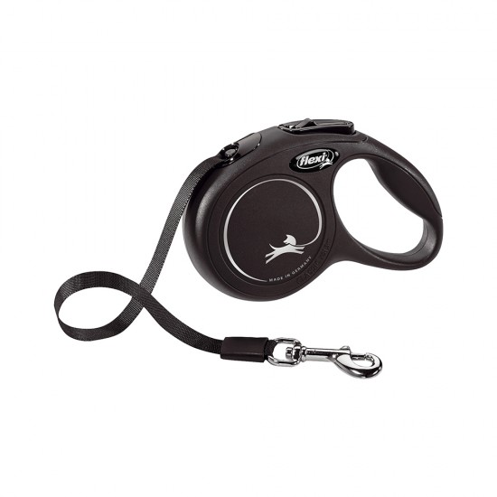Flexi Black Design Small Siyah Şerit Otomatik Gezdirme Tasması (5 m)