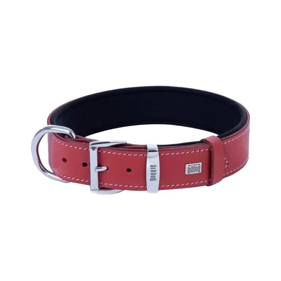 Doggie Yumuşak Dokulu Pati Desenli Köpek Boyun Tasması Kırmızı (3,5 x 47 - 55 cm)