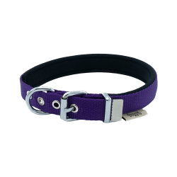 Doggie Dokuma Softlu Sade Köpek Boyun Tasması Mor (2 x 30 - 35 cm)