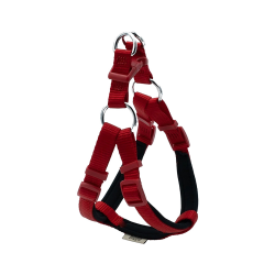 Doggie Konforlu Dokumadan El Yapımı Ronin Model Köpek Göğüs Tasması Kırmızı (1,5 x 40 - 45 cm)
