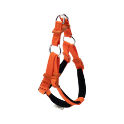 Doggie Konforlu Dokumadan El Yapımı Ronin Model Köpek Göğüs Tasması Turuncu (2 x 45 - 55 cm)