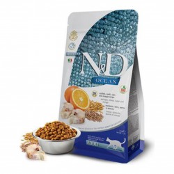 N&D Ocean Düşük Tahıllı  Morina Balıklı ve Portakallı Yetişkin Kedi Maması (1,5 kg)