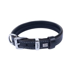 Doggie Comfort Deri Kemik Desenli Köpek Boyun Tasması Medium Siyah (2,5 x 37 - 45 cm)