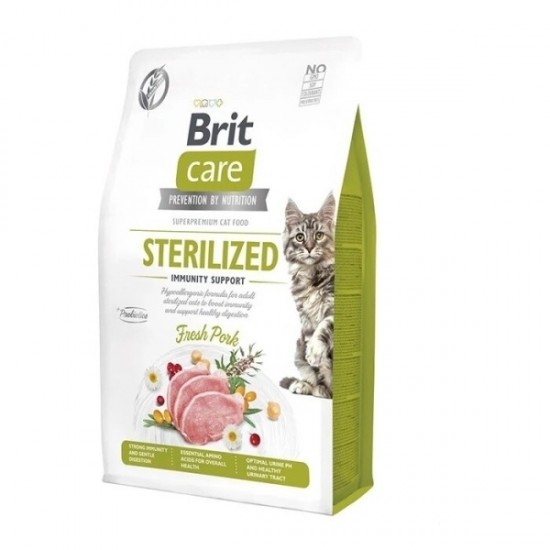 BRIT CARE IMMUNITY PREBIOTIK IÇERIKLI DOMUZLU KISIRLASTIRILMIS KEDI MAMASI 2 KG