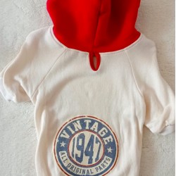 TASMA DELİKLİ SWEAT WİNTAGE (KIRMIZI KAPÜŞONLU)-XXXL