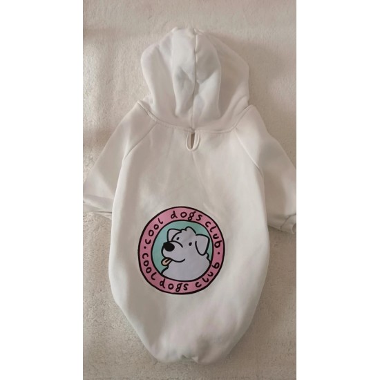 TASMA DELİKLİ SWEAT BEYAZ COOL DOGS CLUB- XXL